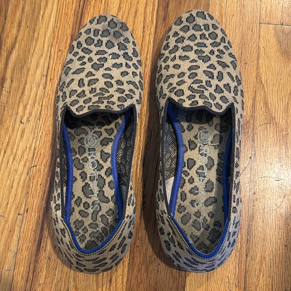 Rothy’s spotted leopards print loafers size 8.5M